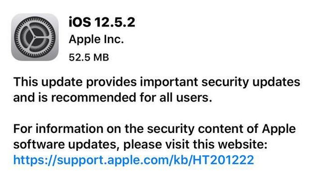 泰和苹果手机维修分享iOS12.5.2发布，建议所有老苹果用户安装 
